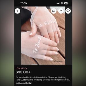 Bridal gloves and face covering “Till death do us part”